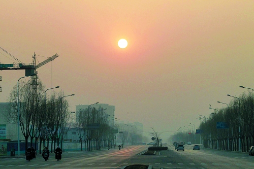 昨日天空放晴，雖然天還不是那么藍，但也給大家?guī)砗眯那椤? complete=
