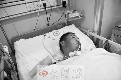 姚戰(zhàn)標(biāo)因甲烷中毒，大腦受到損害，重度昏迷。