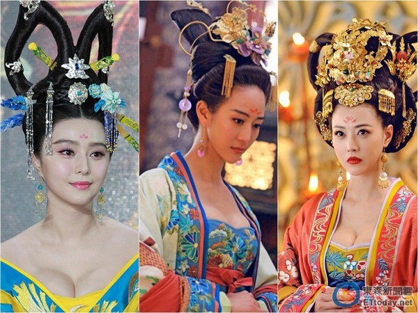 范冰冰、張鈞甯、周海媚，在《武媚娘》中爆乳演出