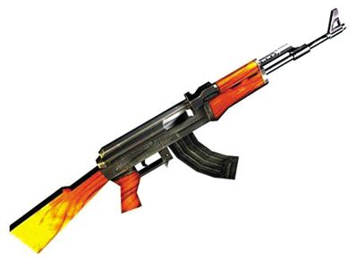 AK47步槍：哈馬斯大量仿制，是武裝分子主要武器。