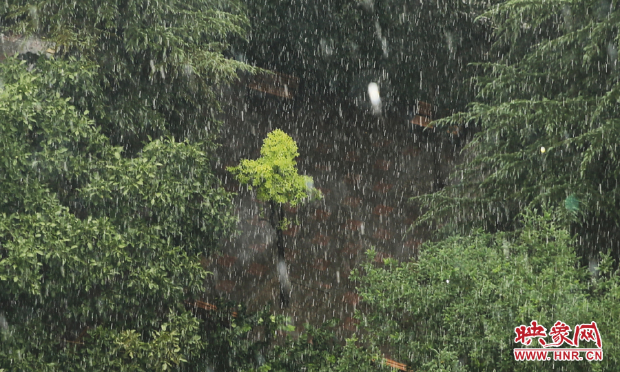 17時32分,鄭州強(qiáng)降雨,紫荊山附近的市民真切地感受到了什么叫大雨傾盆。
