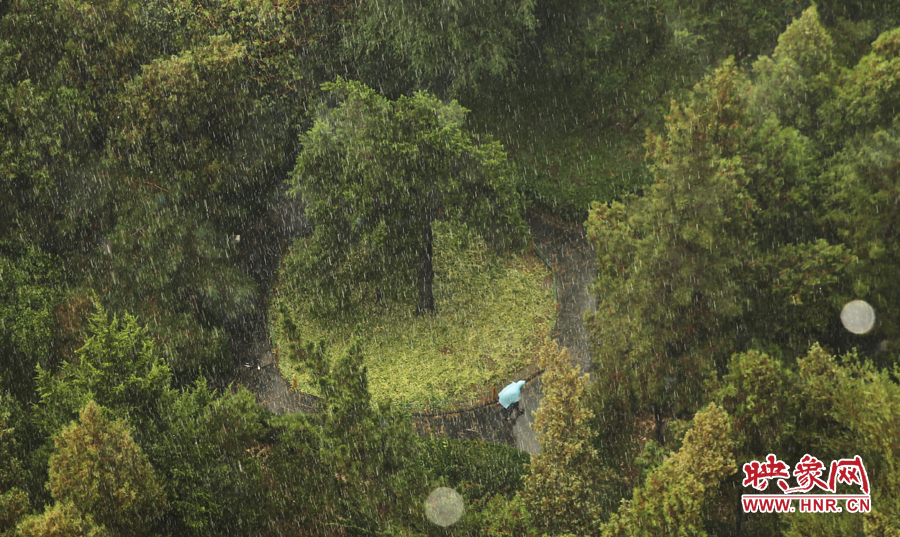 17時25分,鄭州強(qiáng)降雨,紫荊山附近的市民真切地感受到了什么叫大雨傾盆。