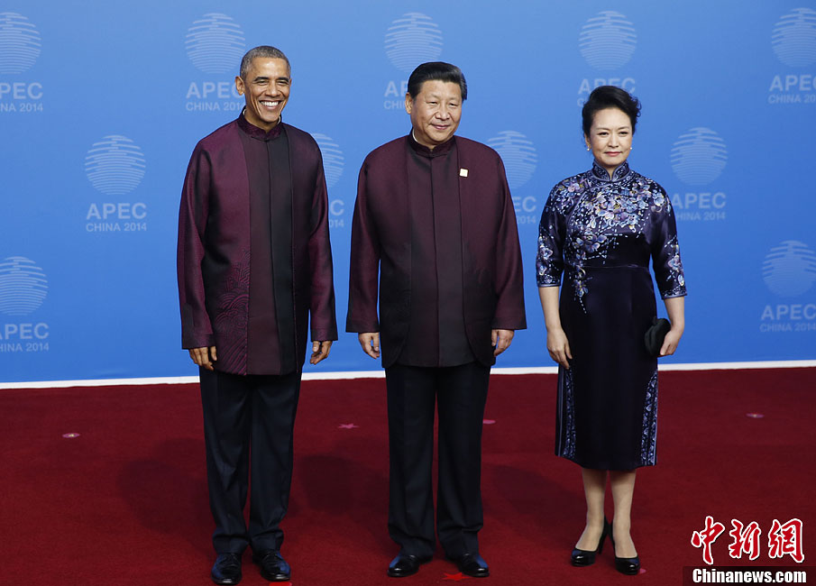 圖為習近平夫婦歡迎美國總統(tǒng)奧巴馬。中新社發(fā) 杜洋 攝