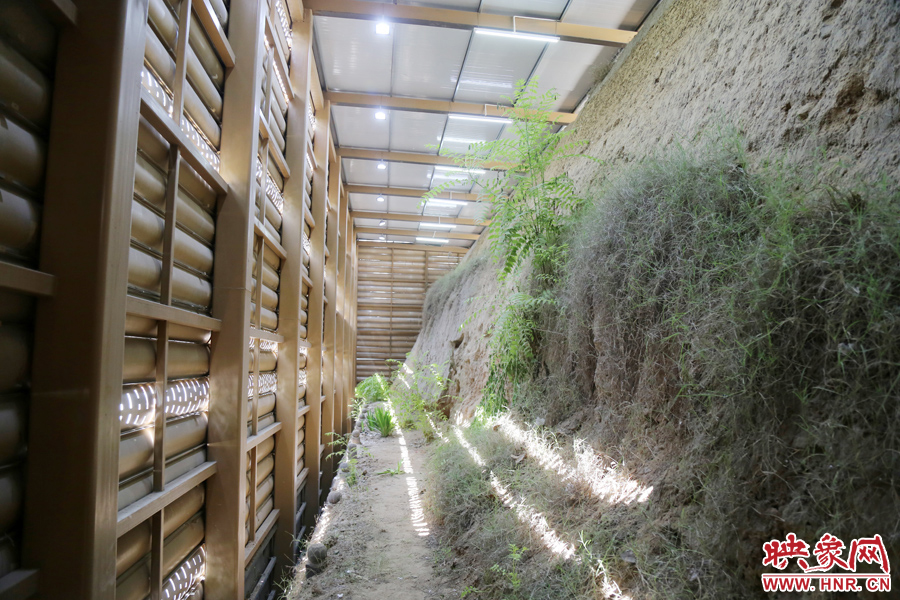 鄭州市商城遺址保護(hù)管理處對(duì)該節(jié)點(diǎn)1700米城垣兩側(cè)斷面遺址進(jìn)行保護(hù)性設(shè)施建設(shè)。