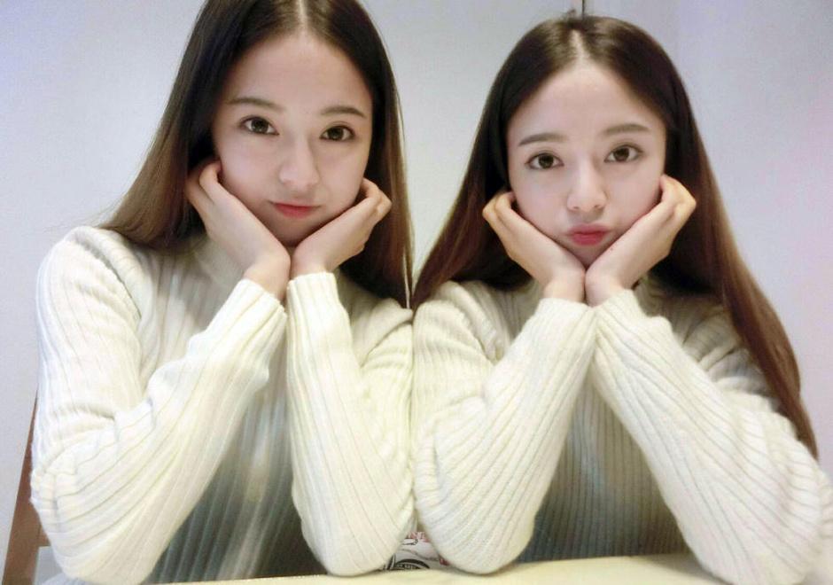 最美雙胞胎姐妹?；ㄗ呒t 眾網友膜拜被其征服